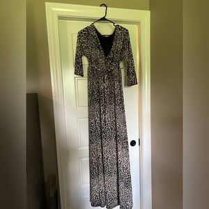 Pink blush long sleeve leopard dress